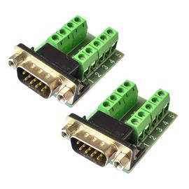 Hailege 2pcs DB9 Male Adapter RS232 to Terminal RS232 Serial to Terminal DB9 Connector Adapter Convert