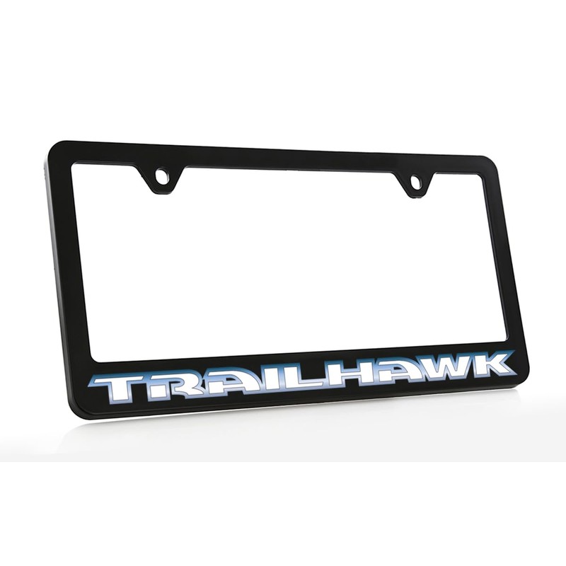 Jeep Trailhawk UV Printed Black Plastic License Plate Frame -