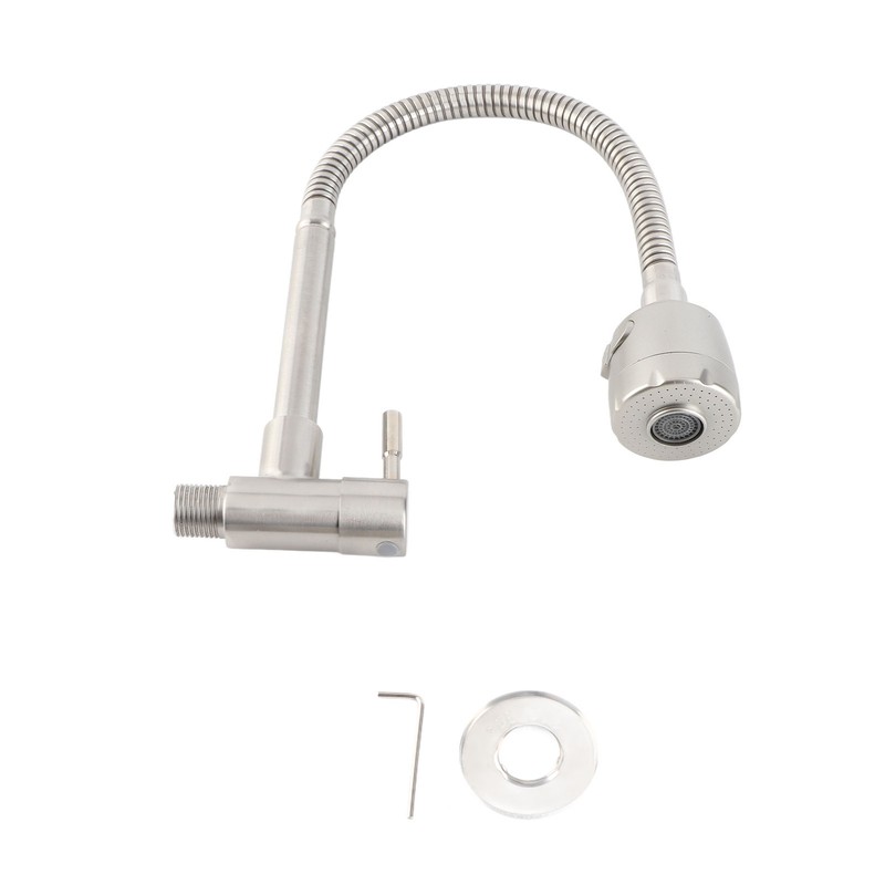 Wall-Mounted Kitchen Faucets 2 Water Modes High Arc Single Handle