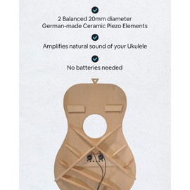 Journey Instruments Passive Piezo Ukulele Acoustic Pickup – EP003K Two Balanced German-made Passive Pickup Elements – Piezo Pickup for Ukuleles (Ceramic)