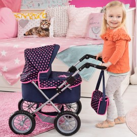 Bayer Design Baby Doll Trendy Pram Blue, Pink