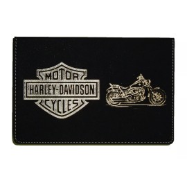gfsf Harley Davidson leather flask gift set w 2 shot glasses & funnel in leather box
