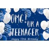 JumDaQQ Pancarta de Fondo de 13 cumpleaños, OMG UR a