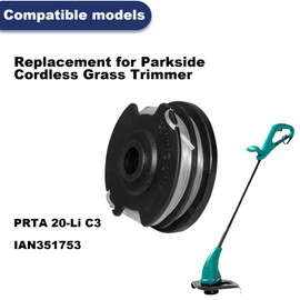 Odashen 4 Pack Grass Trimmer Spool Replacement for Parkside Cordless Grass Trimmer PRTA 20-Li C3 IAN351753