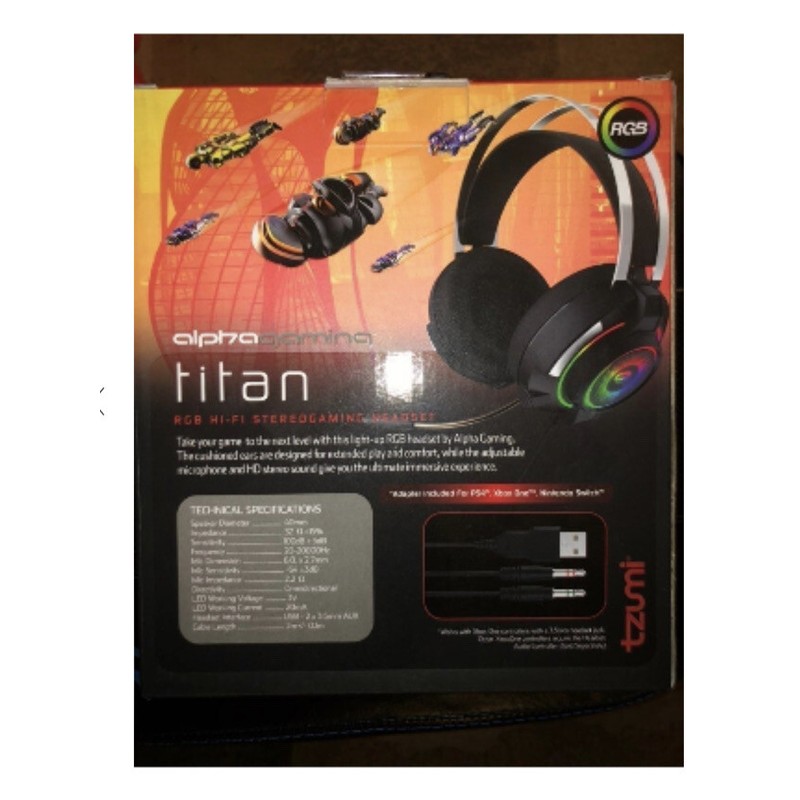 Alpha Gaming Titan LED Stereo Headset/7 Color Changing  Console &
