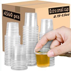 Tiny Disposable Small Plastic Cups Mini Communion Jello Sample Tasting Little Shot Glasses Clear Cup 1 1.5 2 3 oz(1.6 oz small cup 【 550 pcs 】)