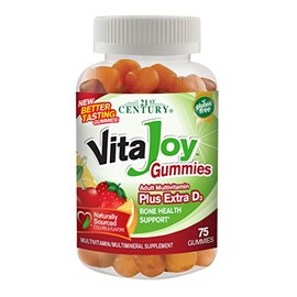 21st Century Vitajoy Multi Gummies Plus Extra D3, Orange, Cherry and Strawberry, 75 Count