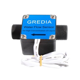 GREDIA 3/4" Male Thread Oil Flow Sensor High Density Liquid Food-Grade Switch Hall Effect Flowmeter Fluid Meter Gear Counter 20-3600L/H for Fuel Gasoline Diesel Milk Detergent Water