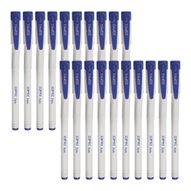 ZOFAX Stylus Ballpoint Pens, BLUE, Medium Point (1.0mm), Pack of 20, Biros Ball Pens, Comfort Grip, Perfect Stic Pen for School Office Home Hospital Use