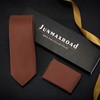 Junmaxroad Mens Tie Set Solid Color 3.15" (8CM) Rust Formal