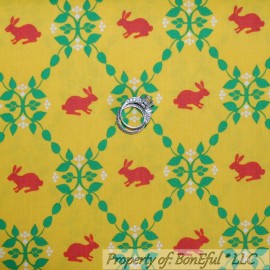 Robert Kaufman Fabrics BonEful Fabric FQ Cotton Quilt White Green Red Dot Flower Easter Bunny Rabbit UK