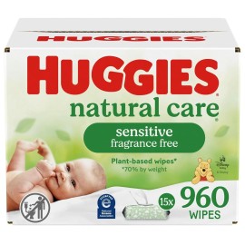 Huggies Natural Care Sensitive Baby Wipes (Pack of 15 960 Wipes  Fragrance Free)