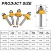1/4 Inch Shank Round Over Router Bits Set, 4 Pcs