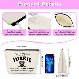 Gfhzdmf Yorkie Gifts for Women Makeup Bag Yorkshire Terrier Dog Gifts for Yorkie Mom Owner Animal Lovers Women Sister Colleagues Best Friend Birthday Valentine Present Cosmetic Bag with Zipper