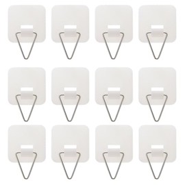 FOMIYES 50 Pcs Ganchos Para Colgar Platos Invisibles, Ganchos De Cocina Para Almacenamiento, Ganchos Adhesivos Blanca, PláStico, 3.2cm, Para Uso DoméStico Y Restaurantes