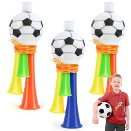 Vuvuzela Football Horn, Pack of 3 Vuvuzela, Loud Football Fan Horn, Fan Bun Football, Small Football, for Children, Football Fans, for Football Theme Party, World Cup, Random Colour (13 cm)