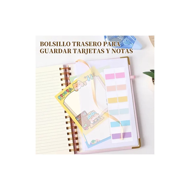 2pcs Libreta Pasta Dura, Cuaderno Profesional Libreta Rosa