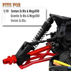 hopsupRC #45 Steel Front Rear Drive Shaft CVD Upgrades Parts for 1/10 Senton Granite 3s Blx&Mega550,Vortek 3s Blx,Stainless Driveshaft Axles Hops Up,#ARAC4041,Black with Red