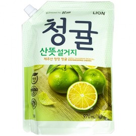 LION Chamgreen Fresh Green Tangerine Dish Soap Refill 1kg 3ea