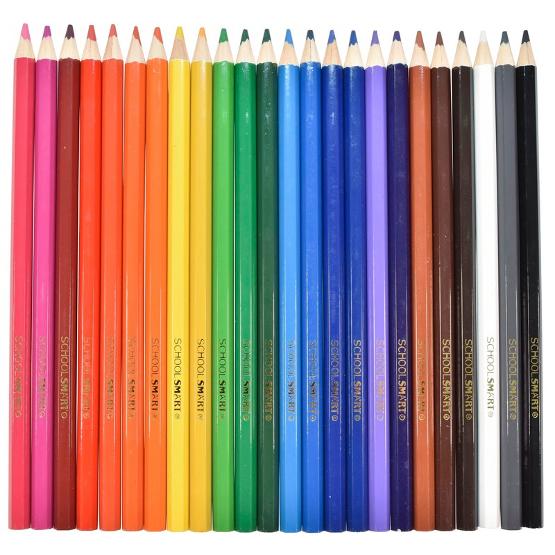 School Smart Colored Pencils for Coloring and Drawing, Assorted Colors,