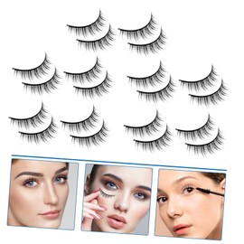 LALAFINA 40pairs Fluffy Fake Eyelashes for Women Natural Look Individual False Lashes for Everyday Party Makeup Comfortable Reusable and Easy to Use Extensions