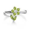 Gem Stone King 925 Sterling Silver Green Peridot and White