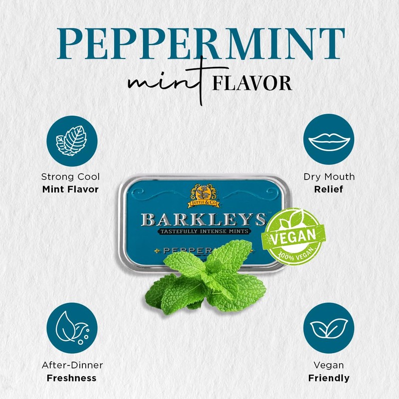 Barkleys Peppermint Breath Mints - Breath Mint, Mints Travel Size,