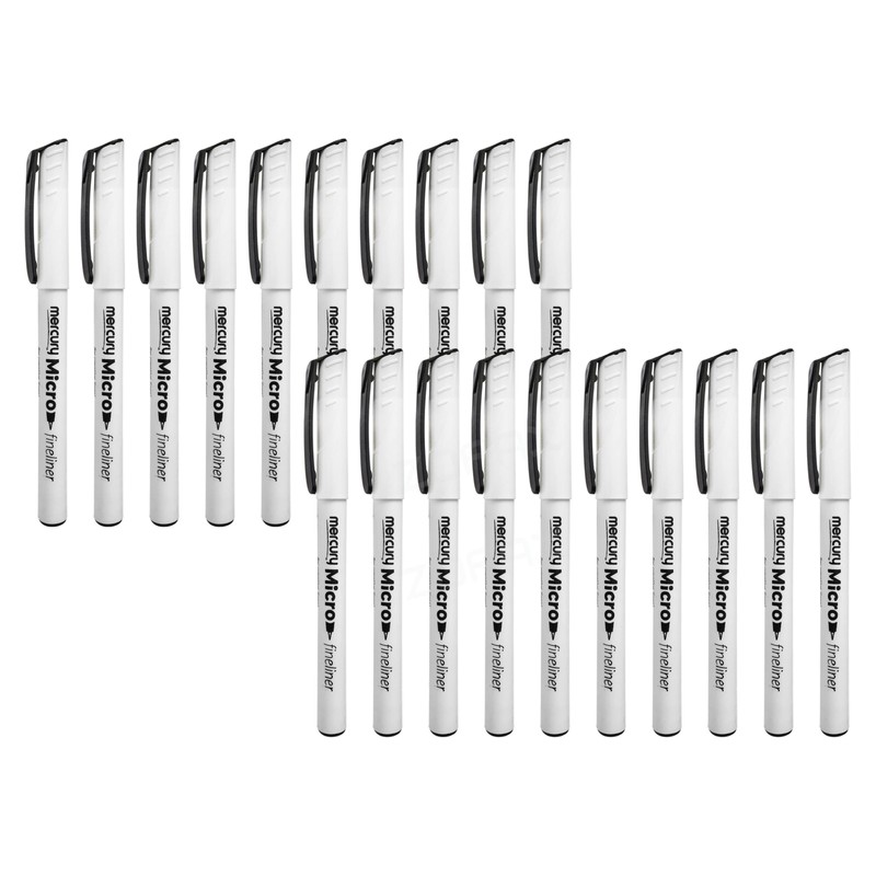 MERCURY Micro Fineliner Pens, BLACK, Ultra Fine Point (0.3mm), Pack