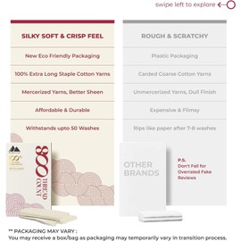 Mayfair Linen 100% Egyptian Cotton Full Fitted Sheet Only - 800 Thread Count 16" Deep Pocket Fitted Sheet, Durable Sateen, All-Around Elastic, Head/Foot Side Indicators, Sand Full Fitted Sheet