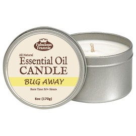 Fabulous Frannie Bug Away Travel Tin All Natural Soy Candle Made with Pure Essential Oils Lemongrass Citronella 6oz