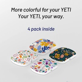 For yeti magnetic slider replacement, for yeti lid magnetic slider replacement, yeti magslider replacement set of 4, Floral Pattern