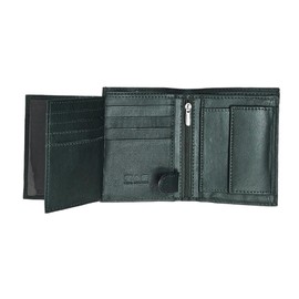 Soft Genuine Leather Wallets for Men | RFID Blocking Card Holder | Coin Pocket Bifold Purse Wallet | 3 Id Display Pockets | 2 Zipped Pouches (Green)