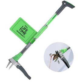 Grootpow Weeder Puller Tool, Stand Up Dandelion Weeder with 40" Handle, 3 Claws & Fiberglass Foot Pedal, Weeding Tool Made with Cast-Iron, Easily Remove Weeds without Bending or Kneeling