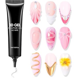 3D Sculpting Gel - 15g Rhinestone Glue Pegamento para Uñas Profesional 3D Nail Art Gel UV LED para Esculturas de Uñas Diseño de Manicura DIY Casa