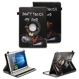 NAUC Tablet Protective Case Compatible with PEAQ Tablet PET 100 101 1008 10.1 Inch Case 360 Degree Rotating Case Ultra Thin Faux Leather Tablet Case Stand Function 360° Rotating Case Colours Motif 9