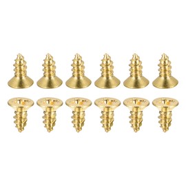 DTGN 25pcs M3.5x10mm DxL Brass Wood Screw Phillips Cross Wood Screws for Wood Crafts Furniture Self Tapping Screws Brass Stone