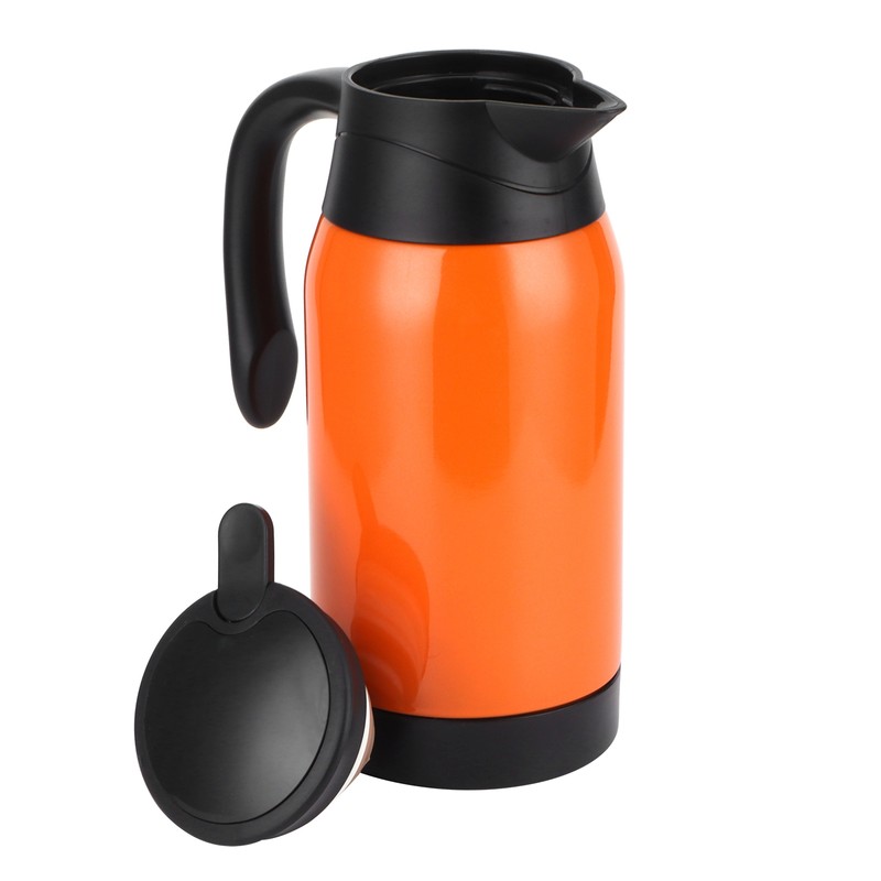 Orange Car Electric Kettle Temperature Display Car Boiling Cup Travel