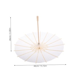 Operitacx 2pcs DIY Oiled Paper Umbrella for Cosplay Art White Parasol for Painting Vintage Style Outdoor Accessory for Decoration Unique Creations