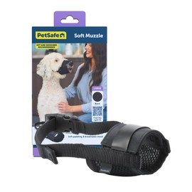 PetSafe Dog Muzzle - Large, Black - Comfortable Padding - Adjustable Sizing for Small, Medium and Large Dogs - Prevents Biting - Allows Room to Pant - Perfect for Visits to The Vet or Groomer