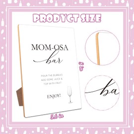 Mom-Osa Bar Sign - Baby Shower Decorations, Baby Shower Signs, Gender Reveal Decorations, 8×11 Wooden Play Sign with Stand