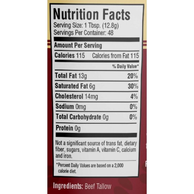 Cornhusker Kitchen Beef Tallow - Grass fed Beef Tallow (1.5