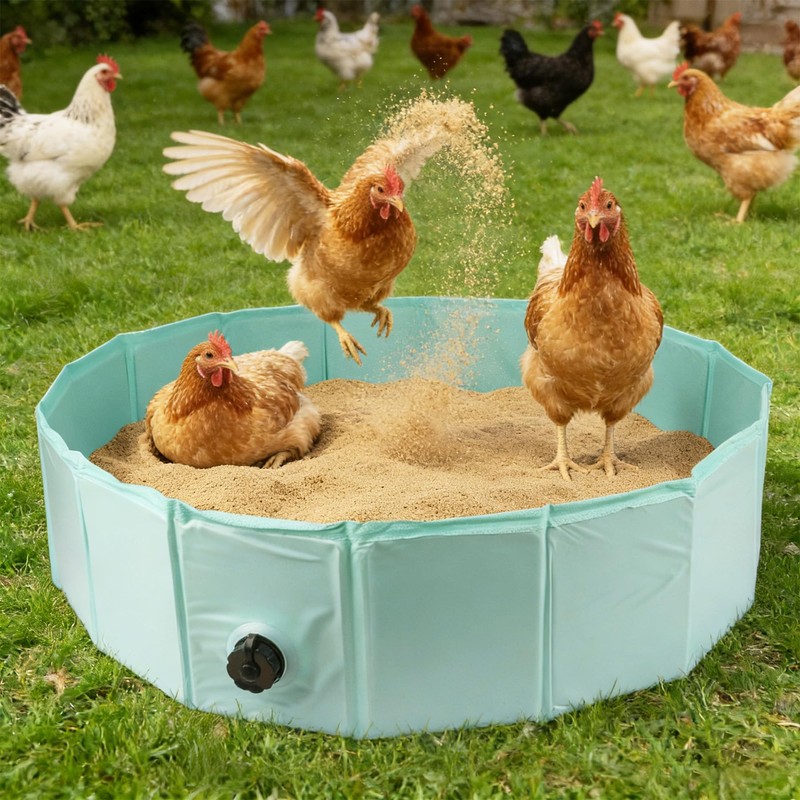 Dmnnlp Chicken Dust Bath Tub, 32.3" D * 8" H