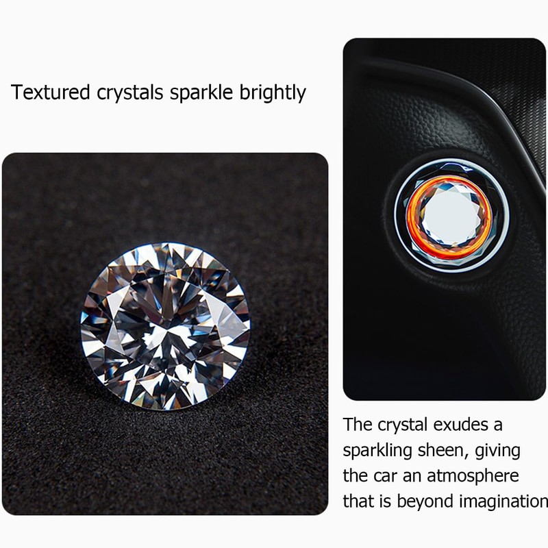 CGEAMDY Engine Start Button Cover, Diamond Car Engine Start Stop