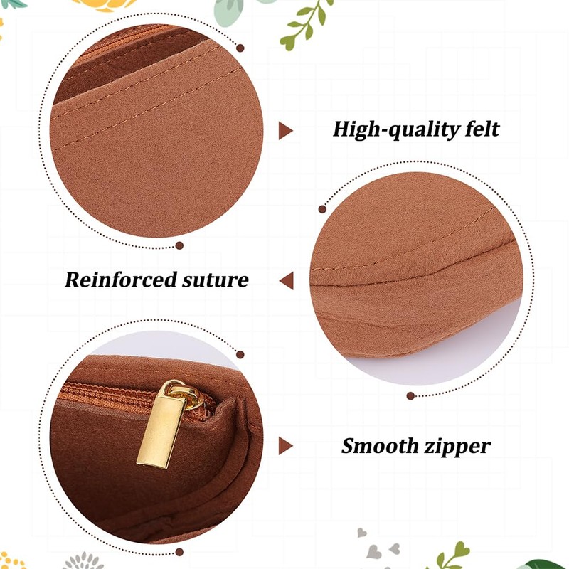 WADORN Small Purse Organizer Insert, 22x10cm Small Felt Shoulder Bags