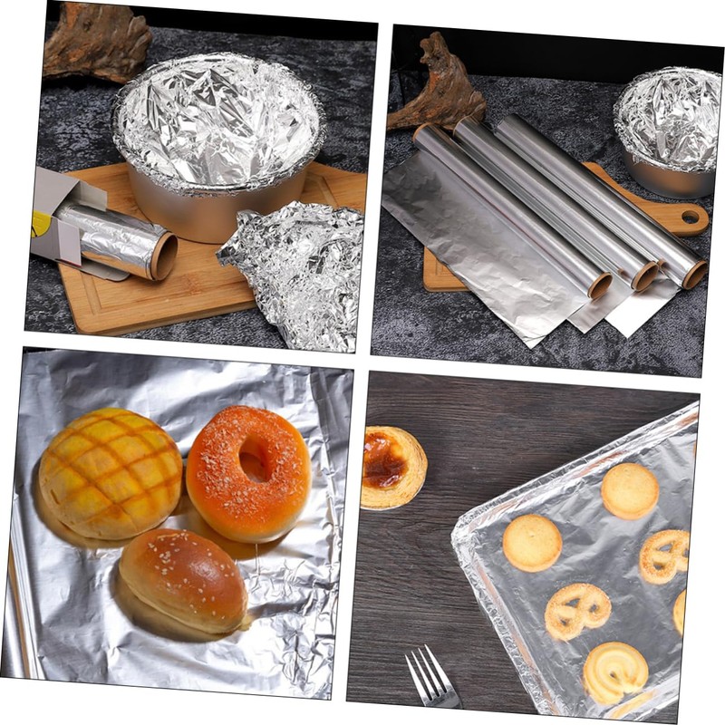 Ipetboom 4 Rolls Tinfoil Wrap High Temperature Resistant Aluminum Foil