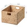 eHemco Extra Large Woven Hyacinth Wicker Storage Baskets with Iron
