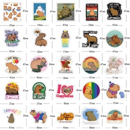 65 Pcs Capybaras Cute Cartoon Animals Pet Decals Vinyl Waterproof Stickers for Water Bottle Laptop Motorcycle Skateboard Phone for Kids Teens Adults for Birthday Party Gift Decorative Supplies Favors