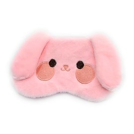 Cute Animal Eye Masks, Soft Plush Fluffy Sleeping Eye Cover, Blindfold, Assorted Designs (Pink Puppy Dog)