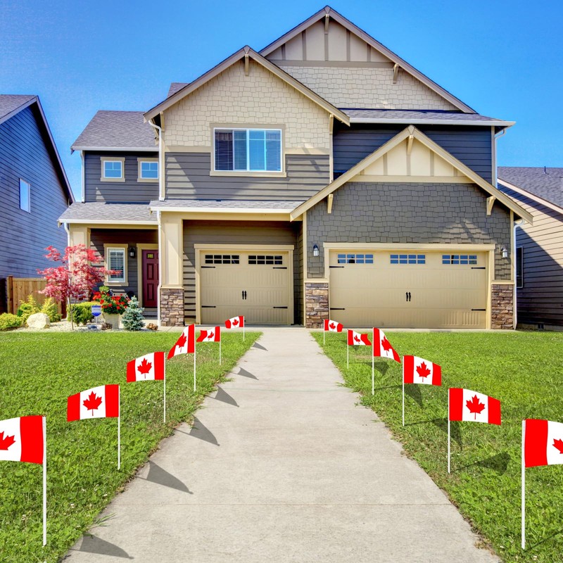 AhfuLife Small Canada Flags for Canada Decoration, Pack of 15