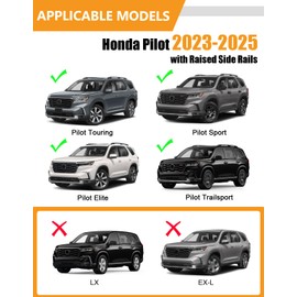 KINGGERI 260lbs Roof Rack Cross Bars Compatible with Honda Pilot 2023 2024 2025 Sport TrailSport Touring Elite (Not for LX & EX-L), Aluminum Roof Rails Crossbars Rooftop Cargo Carrier Luggage Rails